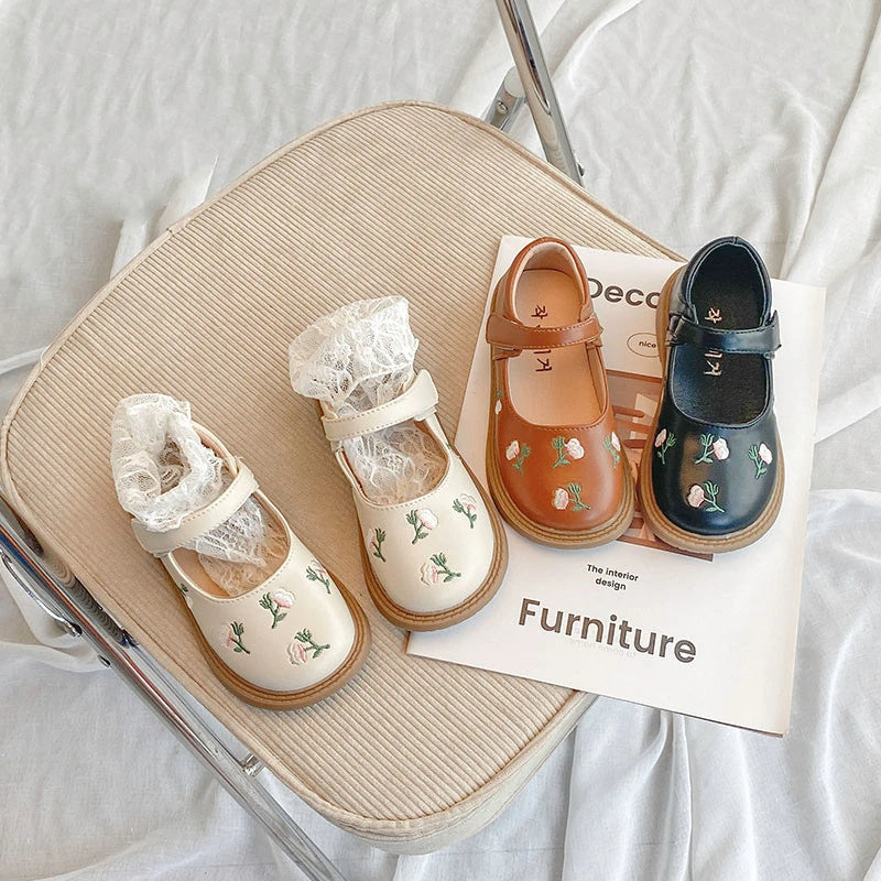 EGA® | Çiçek Nakışlı Ayakkabı - EGA - Bej / 23 (13.5 cm) - EGA - ayakkabı