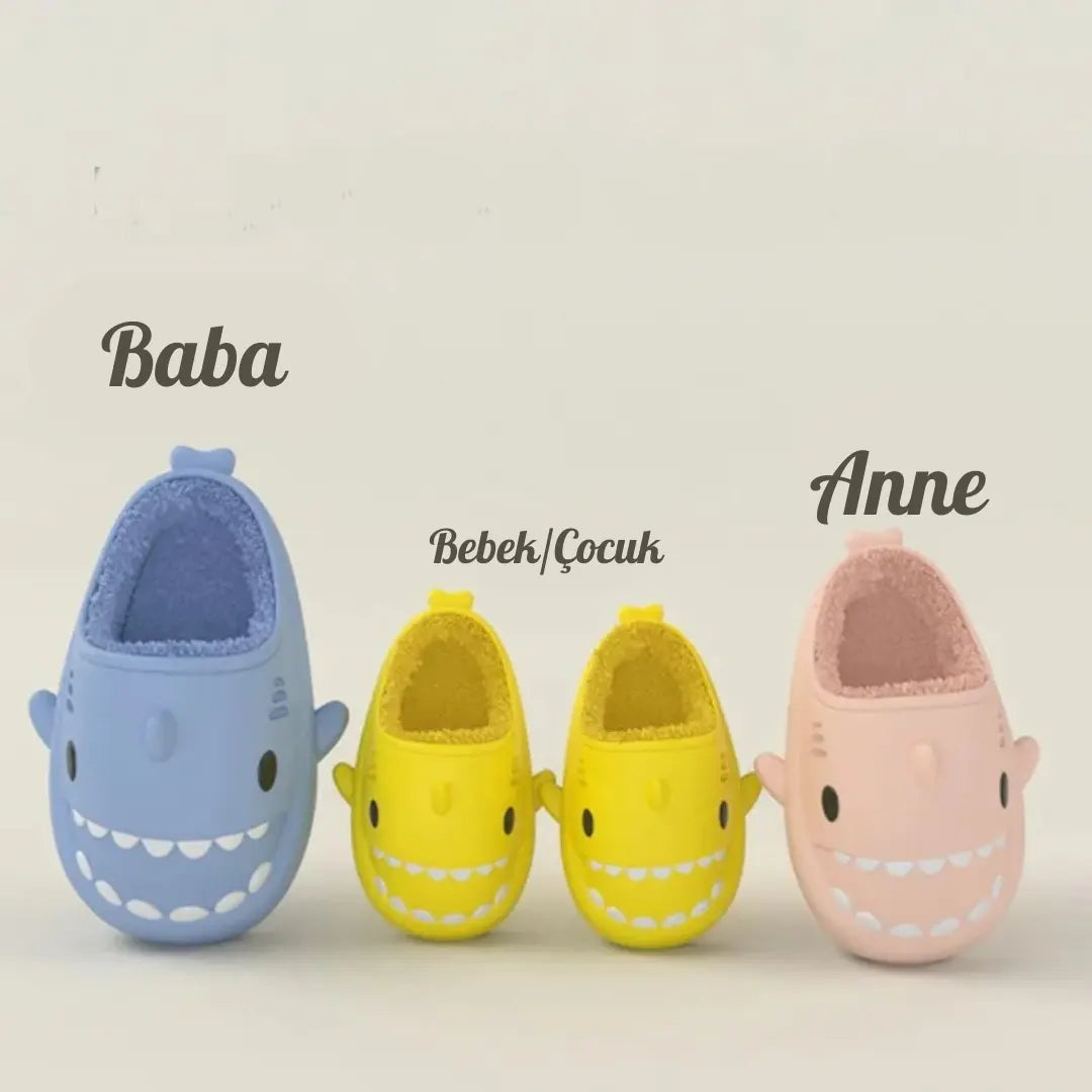 EGA® | Shark Terlik Çocuk (Kışlık) - EGA - Pembe / 22-23 (14 cm) - EGA - Peluş ayakkabı