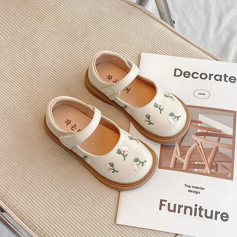 EGA® | Çiçek Nakışlı Ayakkabı - EGA - Bej / 23 (13.5 cm) - EGA - ayakkabı