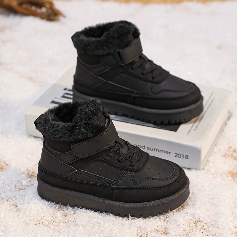 Black WinterPro boots with plush lining – winter lifestyle view