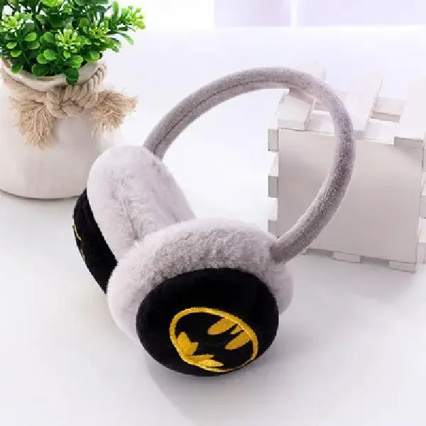 Batman winter earmuffs for kids with soft plush ear padding