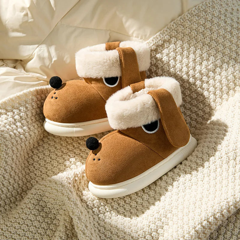 Beagle dog fluffy slippers for kids – cozy indoor lifestyle