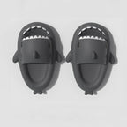 Black shark slides for adults with non-slip sole
