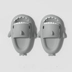 Gray shark slides for adults with non-slip sole