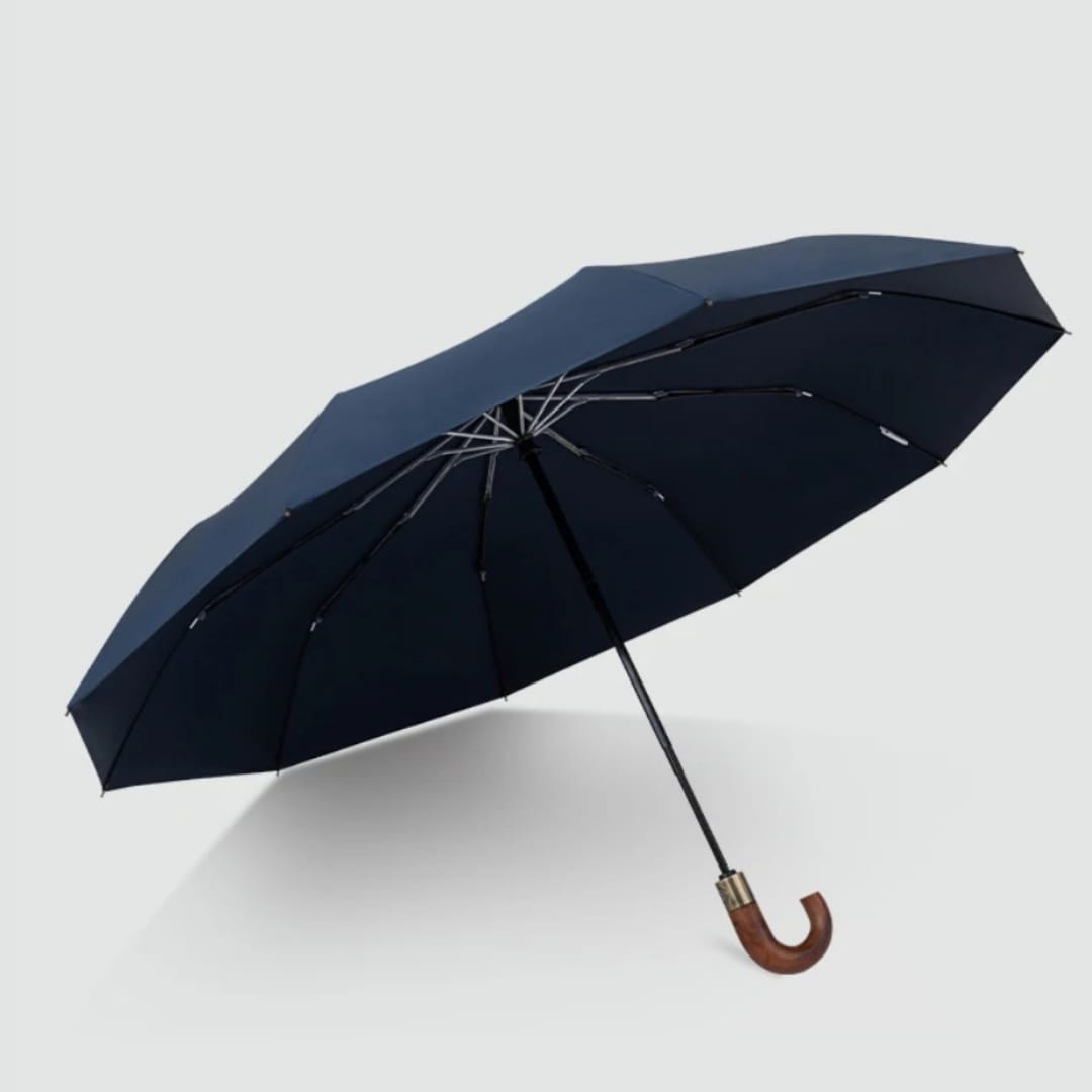 Navy Parachase automatic umbrella fully open