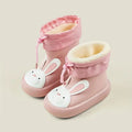 Pink kids rain boots with removable fleece liner