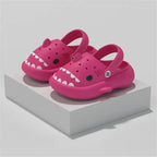 Pink shark sandals for adults with adjustable back strap