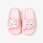 Pink unicorn slippers for kids – front view