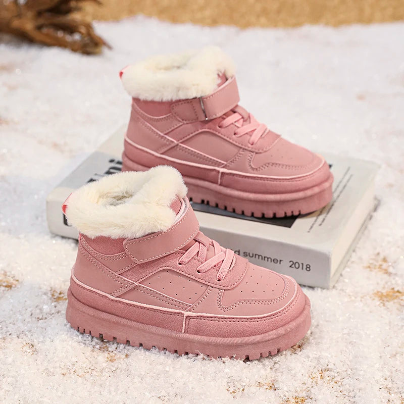 Pink WinterPro boots with plush lining – winter lifestyle view