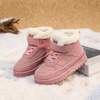 Pink warm winter boots with non-slip sole