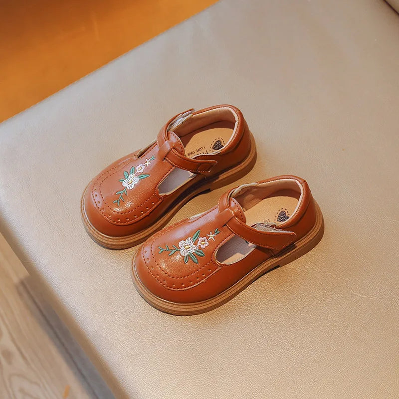 EGA® | Çiçek Nakışlı Ayakkabı V2 - EGA - Kahverengi / 23 (15 cm) - EGA - ayakkabı