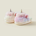 Unicorn fluffy bootie slippers for kids – side view